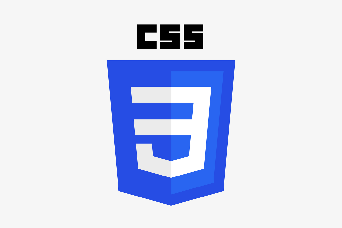 Das blaue CSS-Logo auf weißem Untergrund.