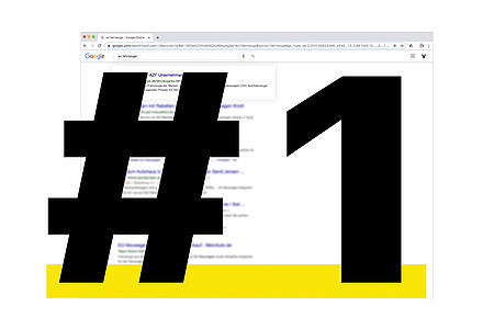 Auf dem Screenshot einer Google-Suche zum Thema EU-Autos prangt ein riesiger Hashtag mit einer 1.