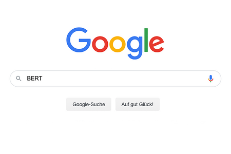 Suchmaske von Google, bei der als Suchbegriff das Wort BERT eingegeben ist.