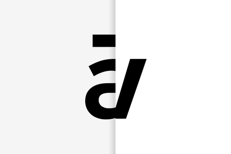 Ein zweigeteiltes schwarzes Logo auf weißem Untergrund, das sich aus dem arbitraer-a und dem visuellverstehen-v zusammensetzt.