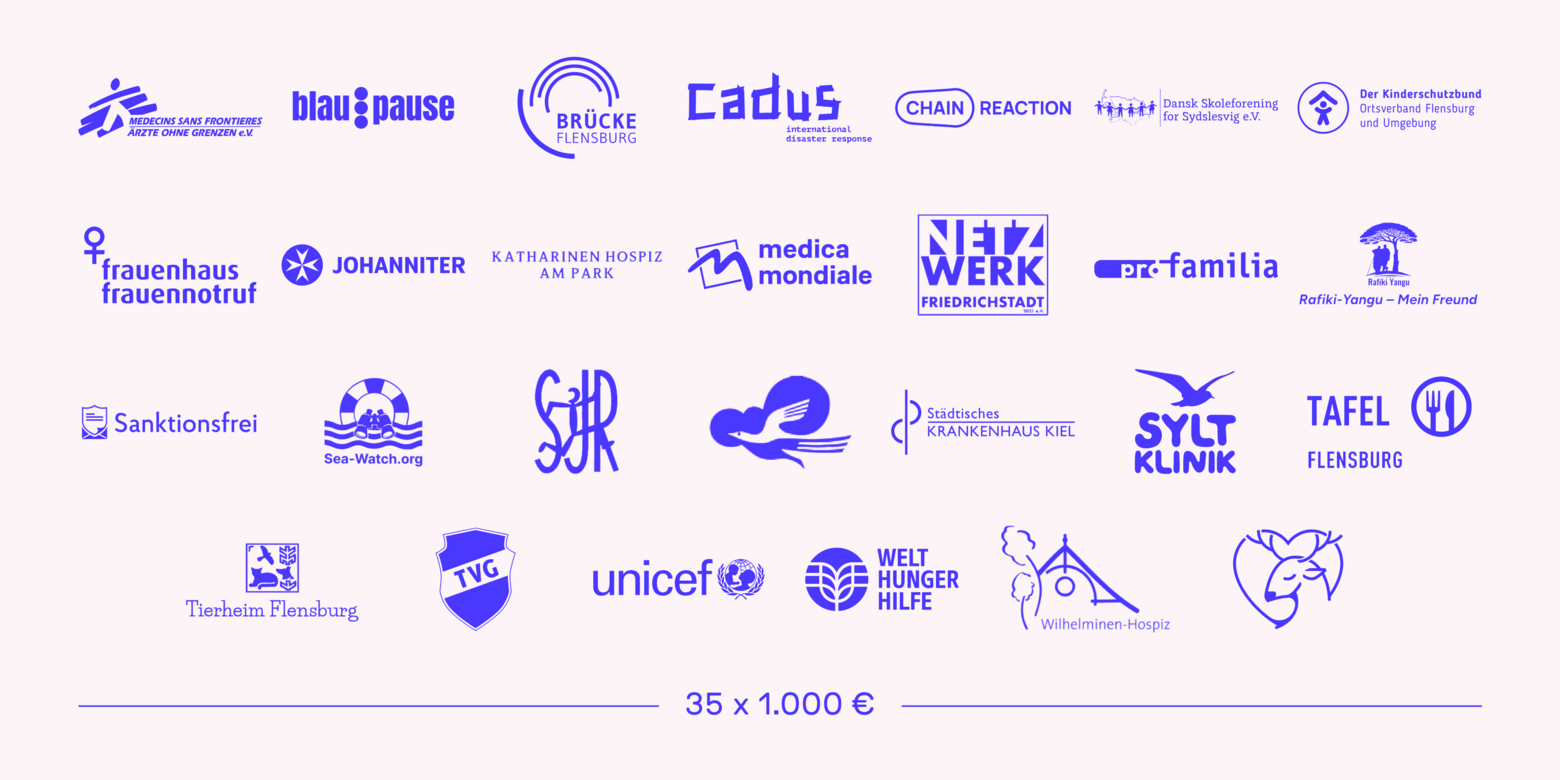 Collage mit Logos der Vereine und Organisationen, die Spenden erhalten haben.