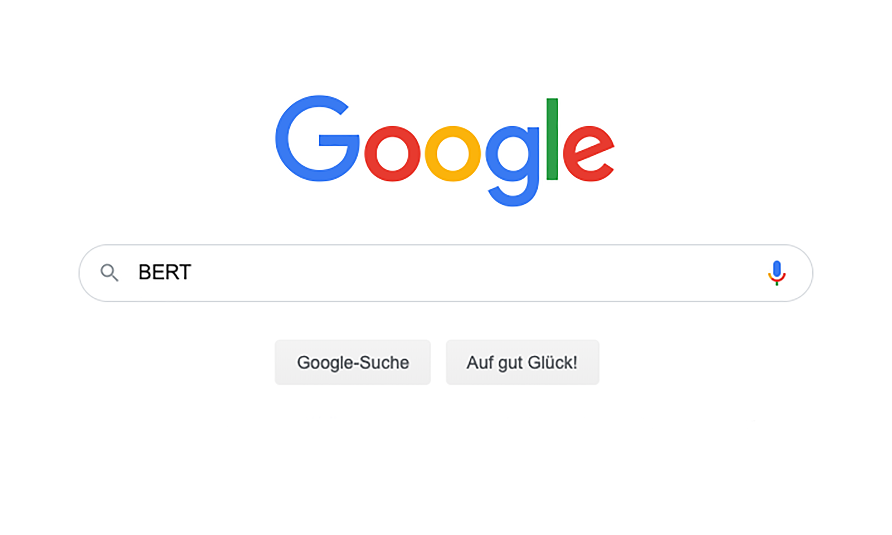 Suchmaske von Google, bei der als Suchbegriff das Wort BERT eingegeben ist.